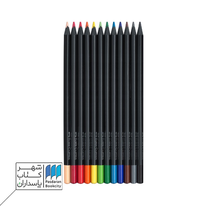 مداد رنگی بدنه مشکی جعبه مقوایی ۱۲ رنگ ۱۱۶۴۱۲ فابرکاستل